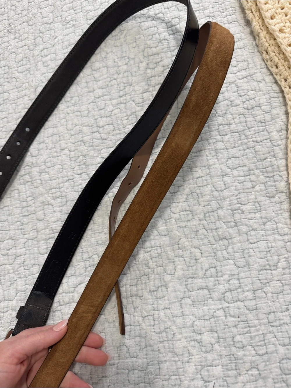 Reversible Men's Suede Belt - Black & Brown